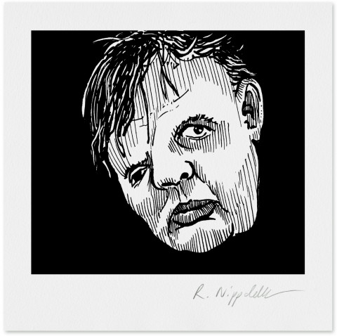 Eine Druckgrafik vom Glöckner aus dem 1930er Jahre Film „Der Glöckner von Notre Dame“, in schwarz und weiß